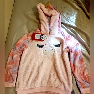 Girls Unicorn Pullover Sweatshirt with Hood.